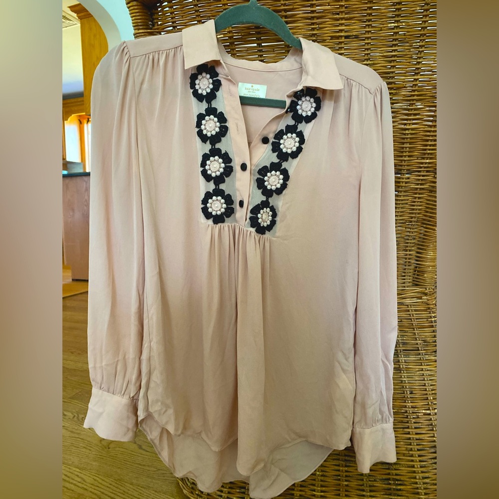 Kate Spade Silk Embroidered Blouse